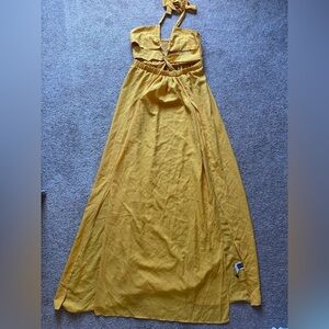 Mustard Halter Resort Dress